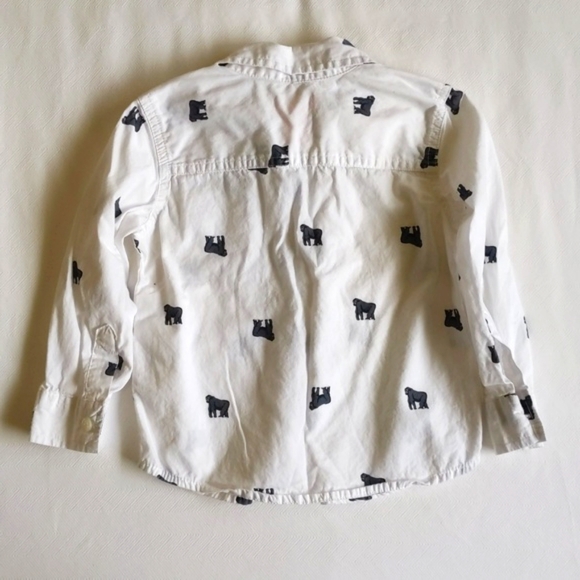 joe fresh gorilla print button down collared cotton shirt 2T toddler boys - Picture 5 of 6